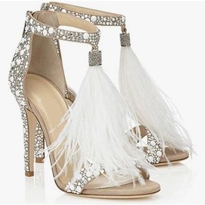 Jimmy Choo replicas - Azmodo Stilettos w/ Feathers & Rhinestones - gorgeous!